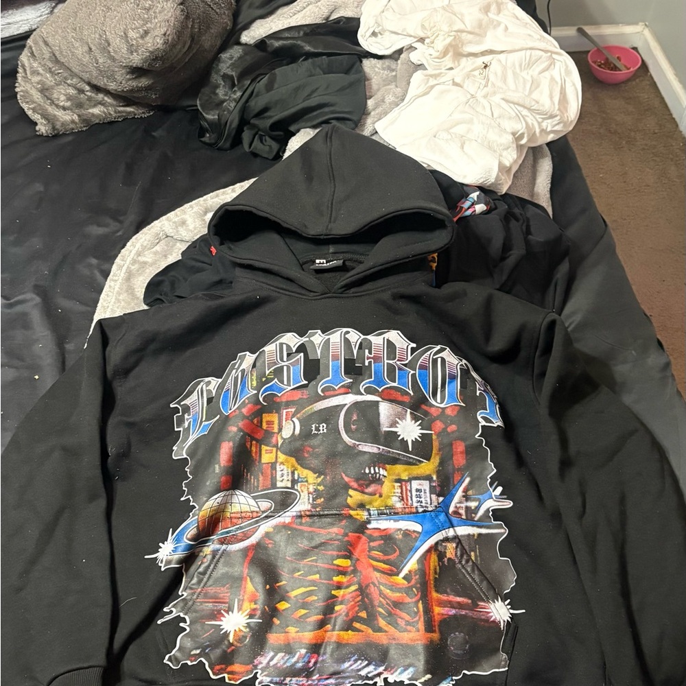 Lost Black Hoodie with Colorful Graphic